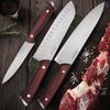 3PCS Professional Japanese Chef Knife Set Fish Fruit Santoku Knife Butcher Boning Meat Cleaver Kitchen Knife