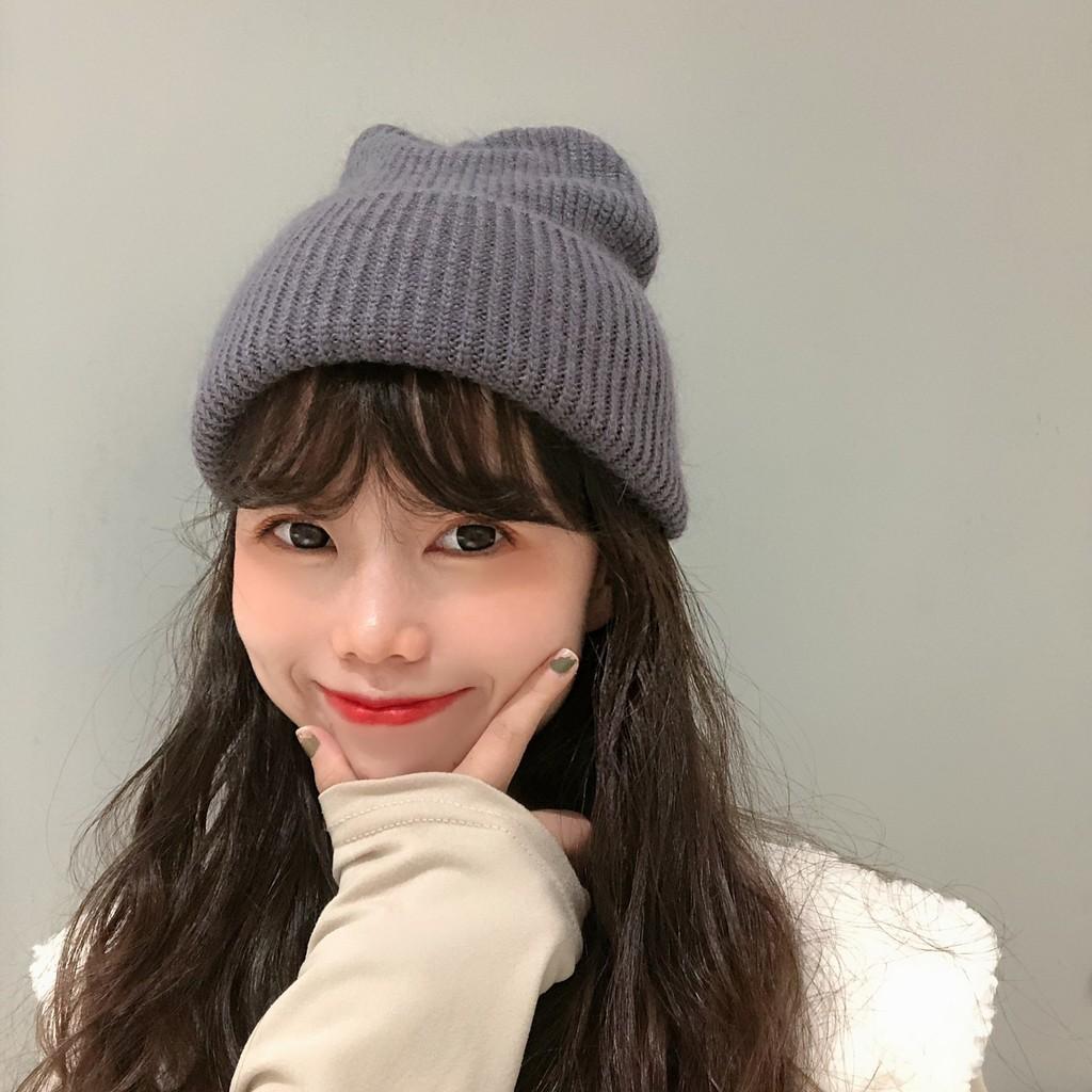 Soft Rabbit Hair Blend Knit Hat For Women Sweet And Versatile For Seasons All