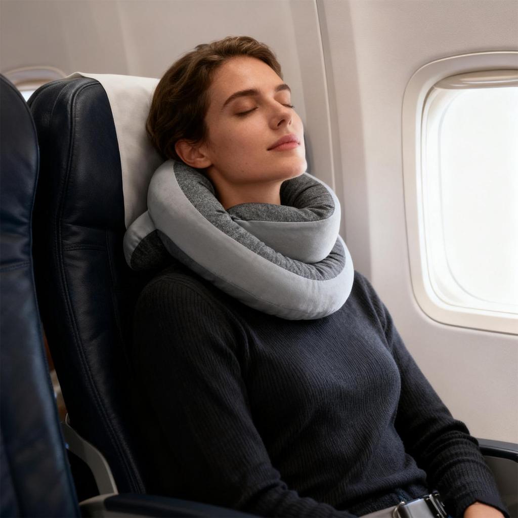 Neck Pillow Adjustable Spiral Wrapping Cushion Headrest Washable Traveling Pillow For Home Office Car Rides Airplane Road Trip