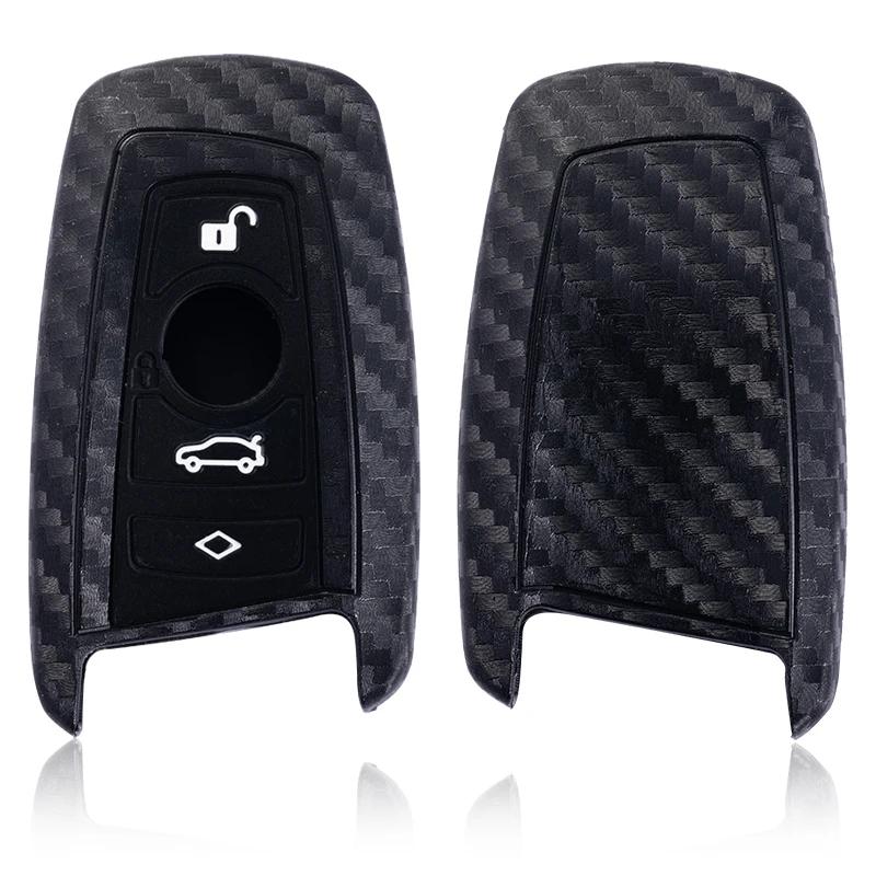 Carbon Fiber Style Car Key Case Cover For Bmw 1 3 5 7 Series X1 X3 X4 X5 F10 F15 F16 F20 F30 F18 F25 M3 M4 Accessories Fob