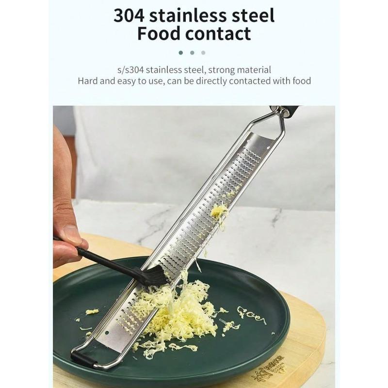 1pc Portable Stainless Steel Citrus Zester & Lemon Grater With Long Handle - Perfect For Chocolate, Cheese & Fruit Peeling