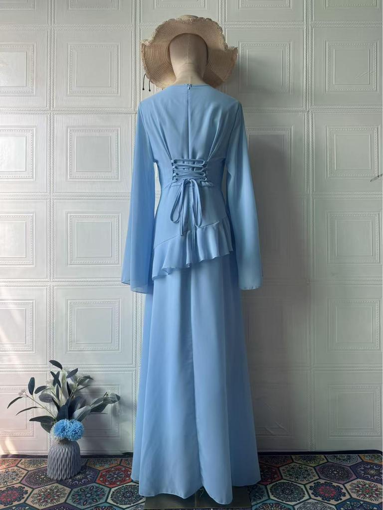 Elegant 2025 Autumn Long Sleeve Slim Fit Waist-cinching Dress for Women