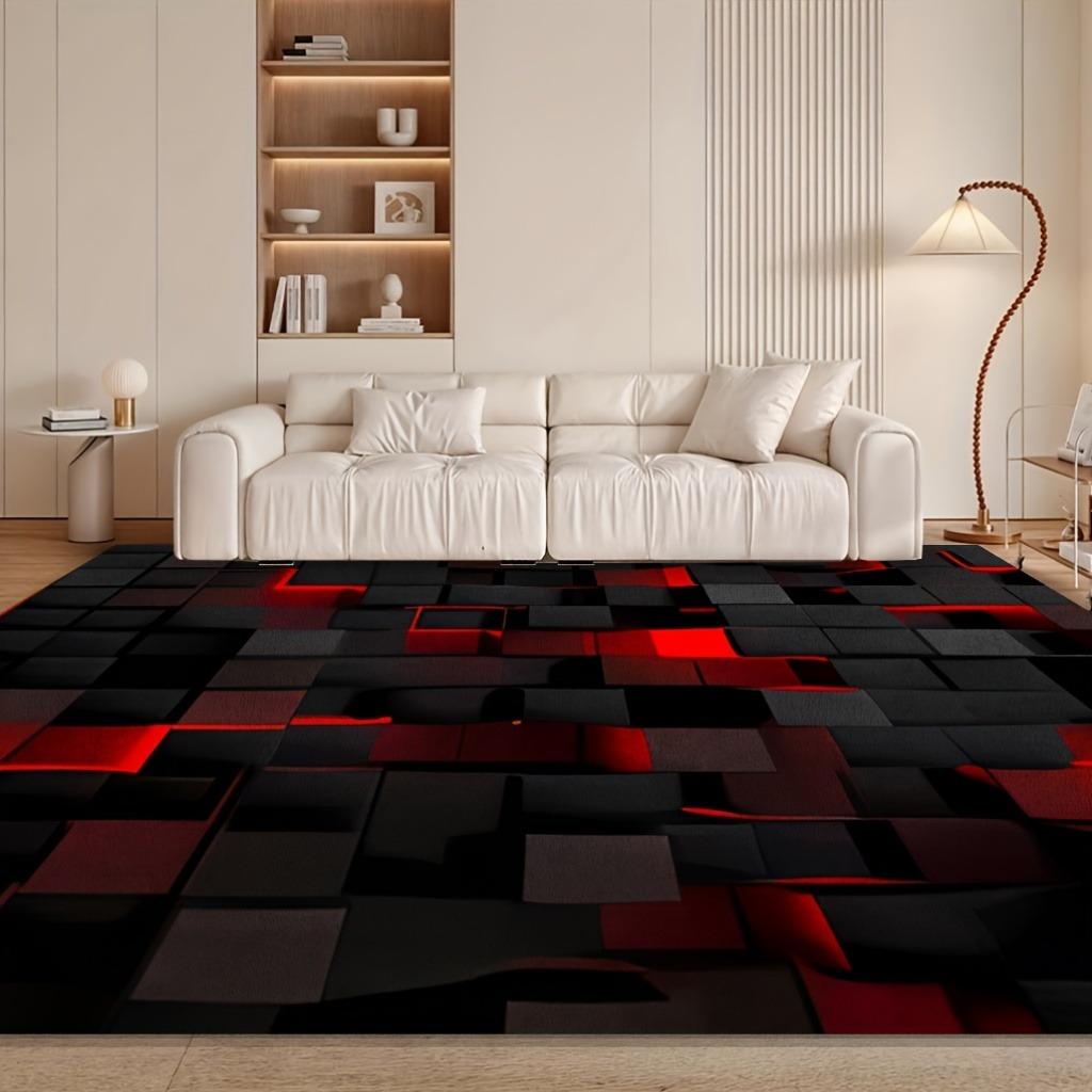 3D Visual Geometry Art Carpet Soft Flannel Rug Washable And Anti-Slip Personalized Gifts Birthday Gifts Home Decor Carpets