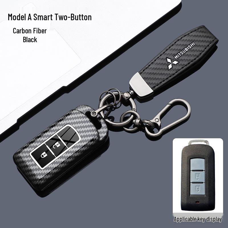 Mitsubishi Key Cover: Carbon Fiber Textured Full Coverage for Outlander, ASX, Escape, Lancer