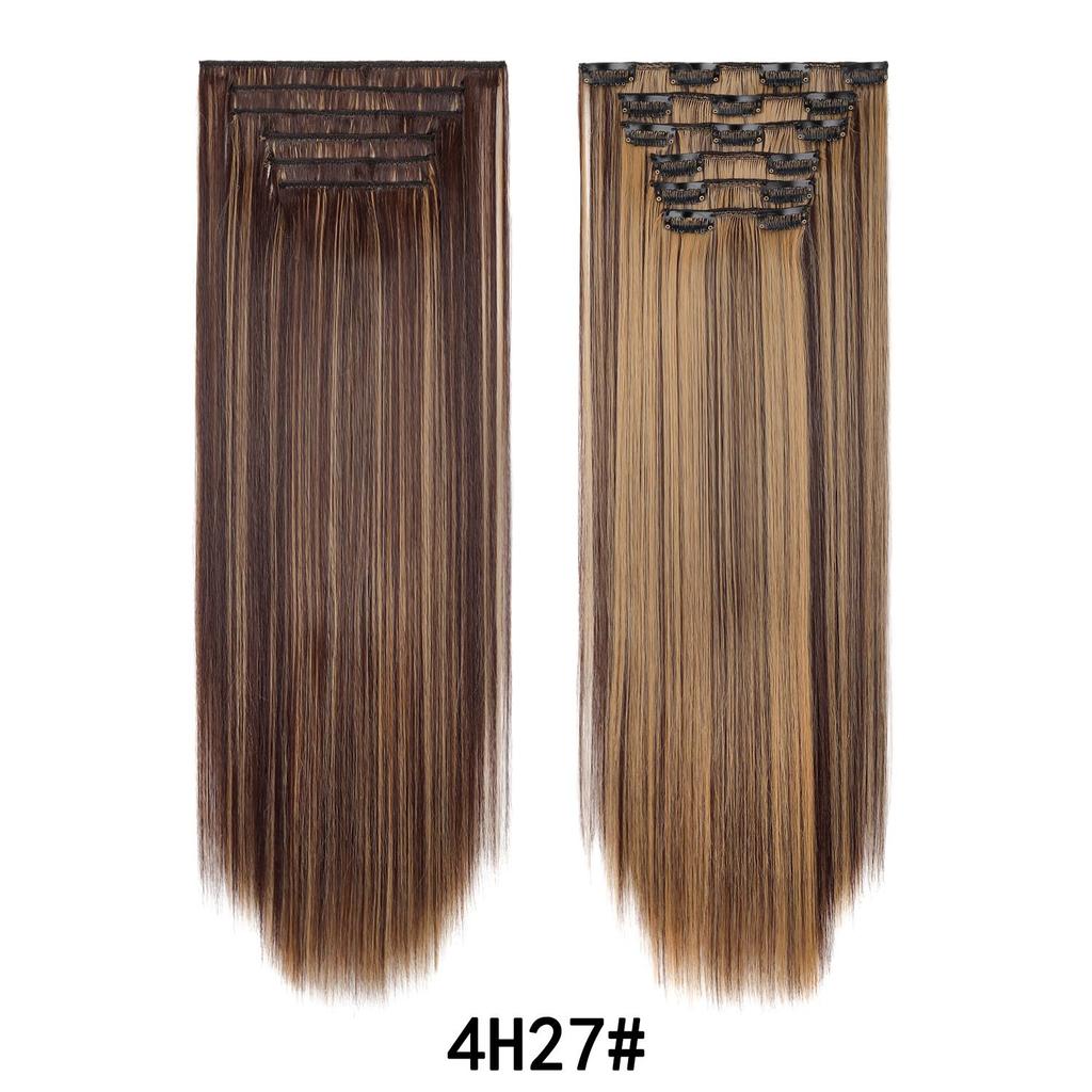 6Pcs/Set Clip-in Hair Extensions Long Straight Hair for Full Head Synthetic Hairpiec for Women Ladies