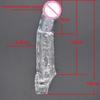 Reusable Penis Sleeve with Vibrator Penis Ring 19cm Clear Cock Ring Extender Soft Dick Enlarger for Couples Reusable Condoms