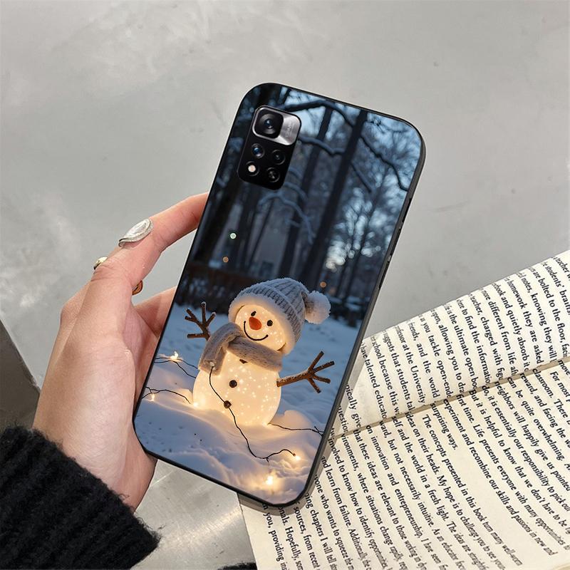 

Phone Case For Xiaomi Redmi note 14 Pro 14 13 12 11 10 Pro 14S 12S 11S Redmi 14C 13C 10 Snowman Christmas Redmi Note 10 Pro 4G