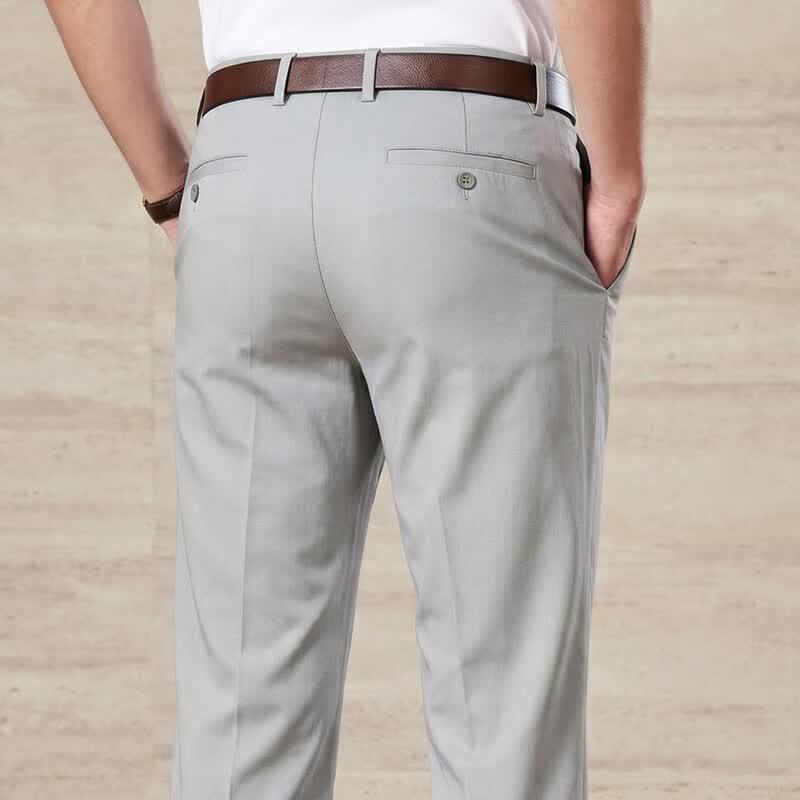 Antonio Men's Mulberry Silk Blend Breathable Casual Pants