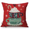 Colorful Cartoon Christmas Pattern Print New Year Sofa Decoration Throw Pillow Case Cotton Linen Xmas Gift Cushion Cover Cojines