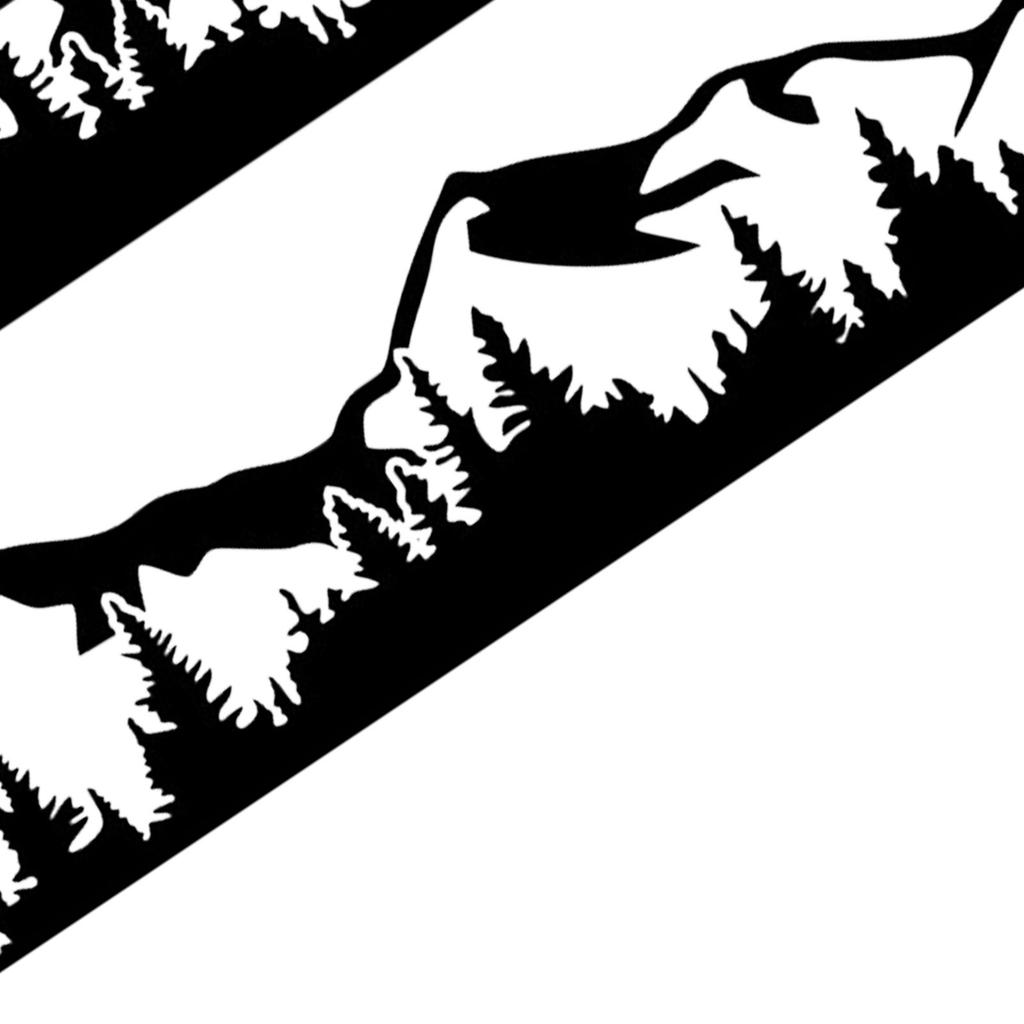 2PCS Car Decal Mountain Tree Forest Pattern Car Side Body Graphic Sticker Universal for Vehicle RVs Yachts Trucks