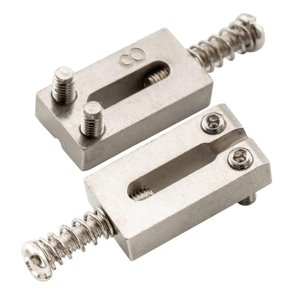 Musiclily Pro Pitch Stainless Steel Modern Tremolo Bridge Saddles for Stratocaster Original Color of 10.8mm Guitars, (Set 6)