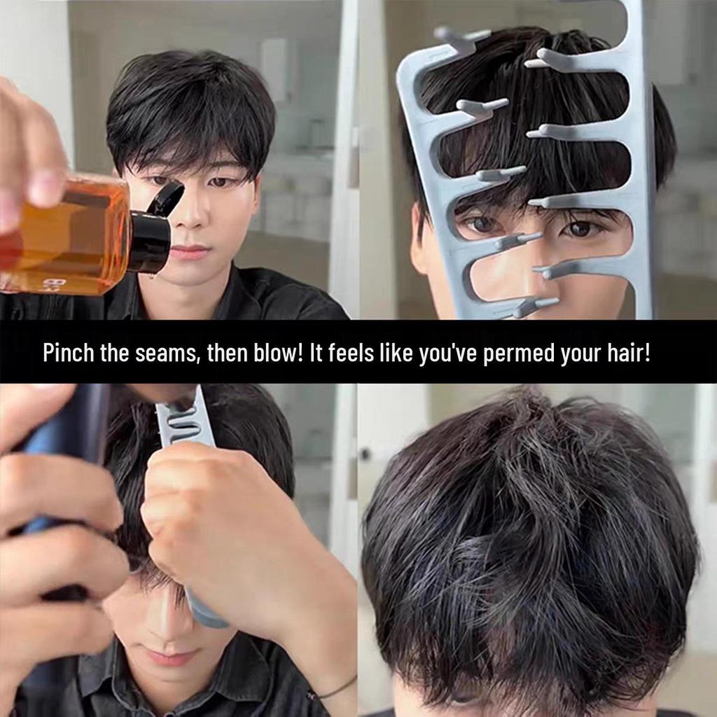 Men's Fluffy Texture Styling Comb for Root Volume and Bang Coverage
