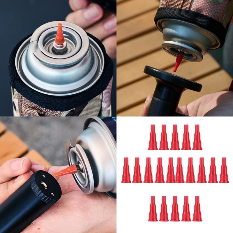20Pcs Butanes Cassette Gas Tanks Adapter Gas Converter Reusable Butanes Nozzle Adapter Universals Gas Refill Head