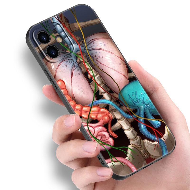 Medizinische Menschliche Organe Gehirn Meridian Niere Hohe Fall Für Apple iPhone 14 13 12 Mini 11 Pro Max 7 8 XR X XS 7 8 Plus SE 2020 2022