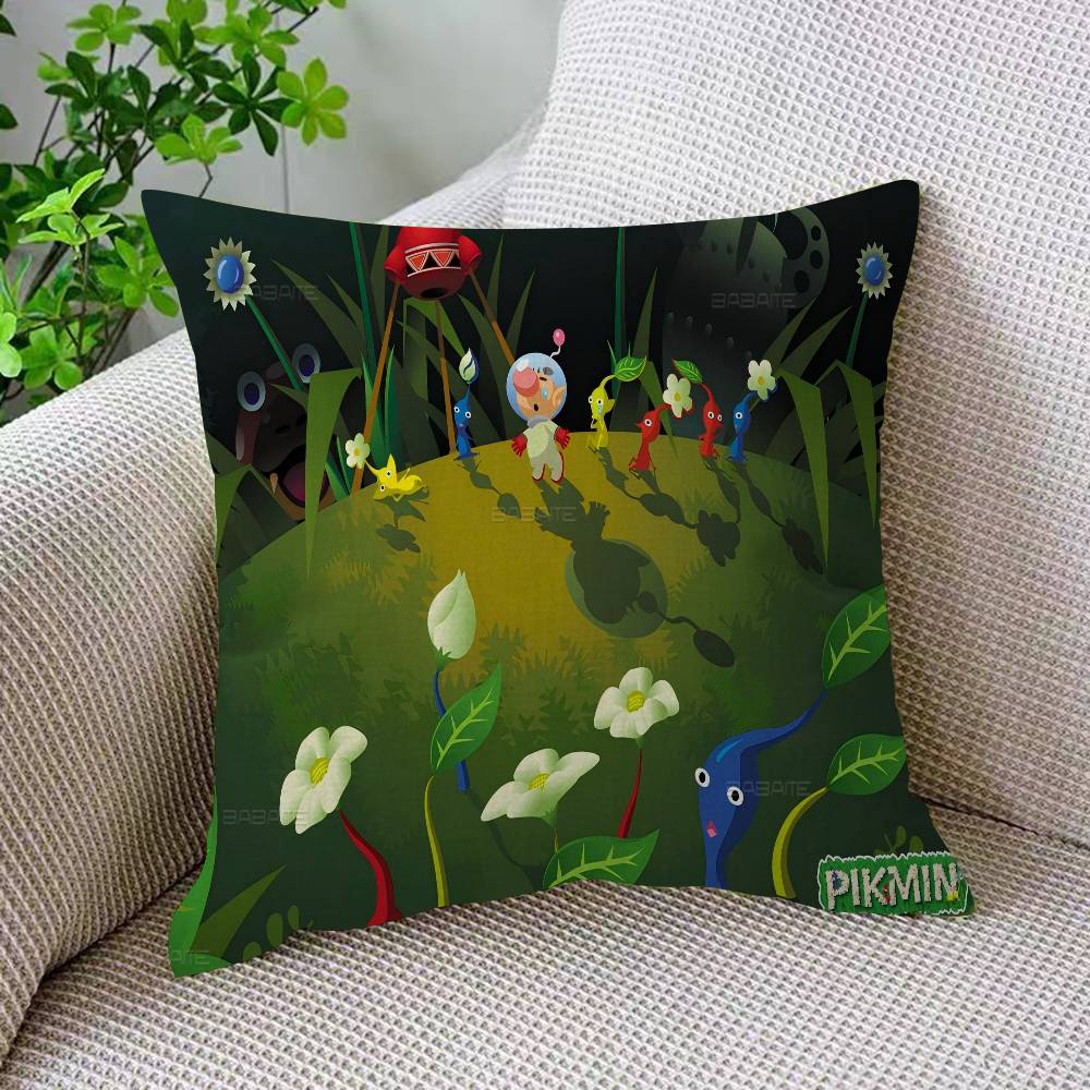 Pikmin Spel Anime Kudde Anime Kudde Soffa Säng Huvudkudde Överdrag Kuddfodral 45x45 Cm Mode