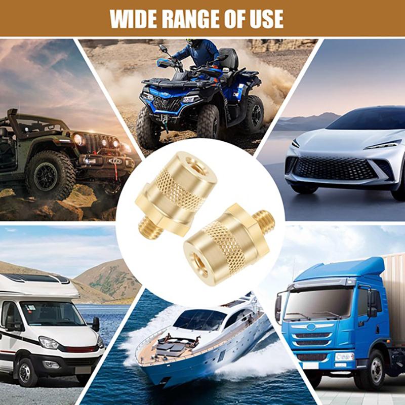 1Pair M8 Battery Pole Adapter Brass Terminal Bolt Connectors Car Battery Connection Terminals With Stainless Screws