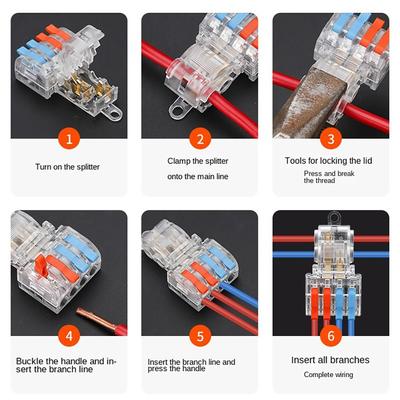 Mini Quick Terminal Block T Type Universal Compact Fast Connector Small Wiring Connector Electrical