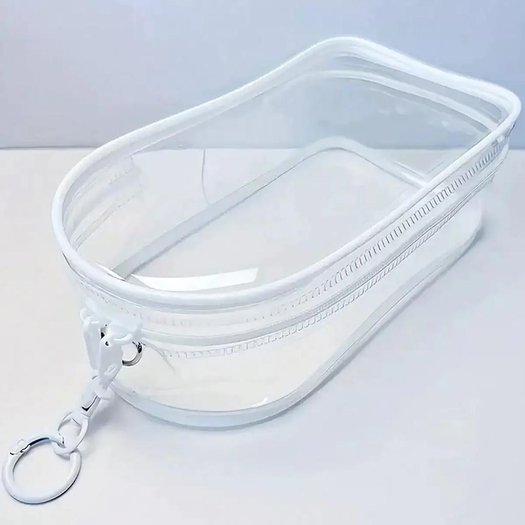 Colorful Transparent Protector Case Organizer Box For 17Cm Plush Dolls Outdoor Display Bag With Keychain Doll Accessories