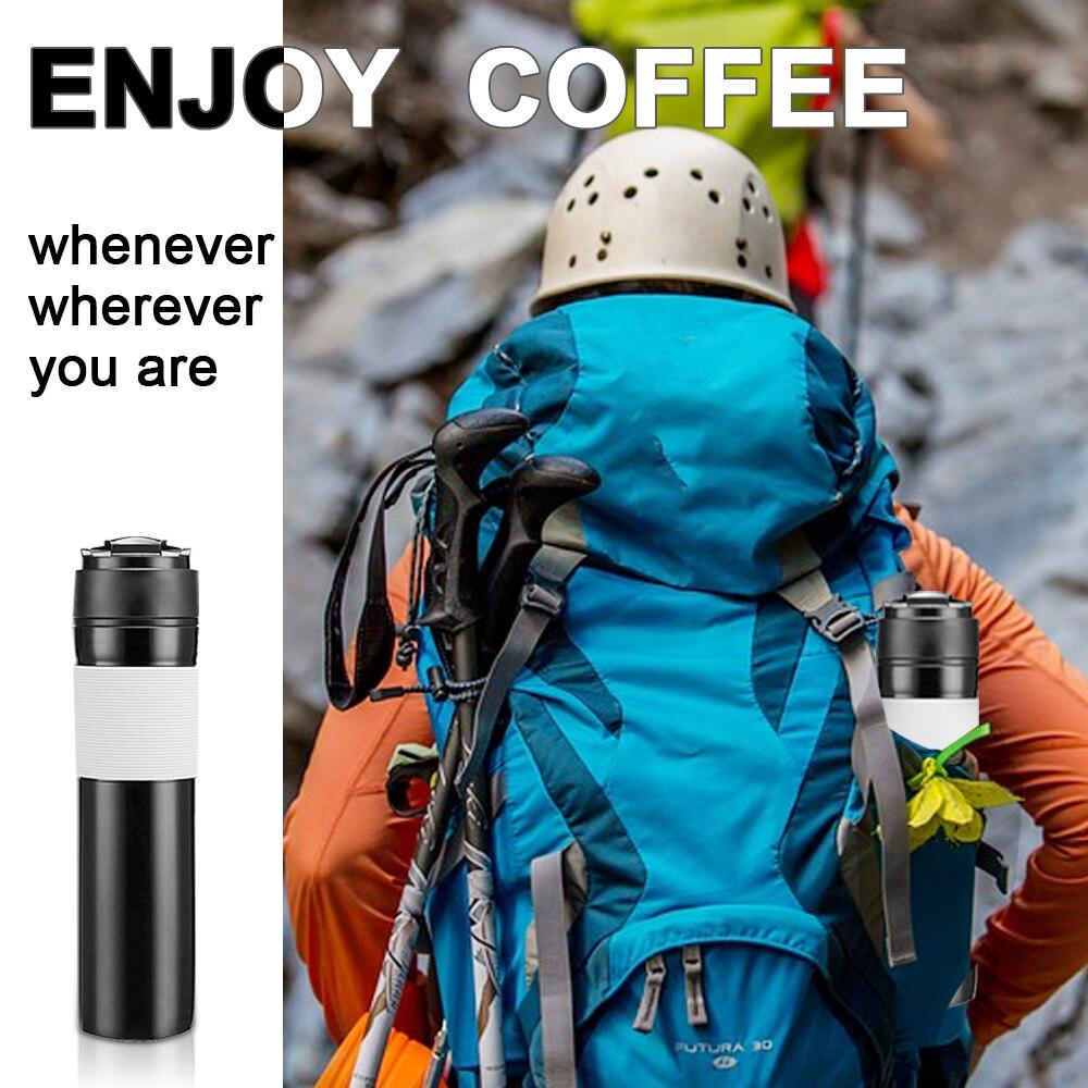 I Cafilas [F-3rd] Portable French Press Coffee Maker PP Food Coffee Pots Insulated Travel Mug Premium Group for Outdoor Sport Will Be Better