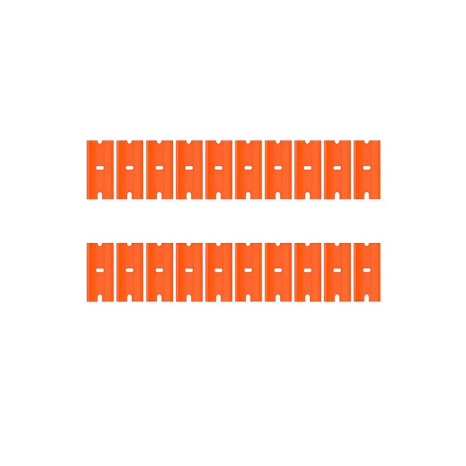 100 Pieces Two Cutting Plastic Razor Blade Label Clean Razor Glue Remover Window Glass Clean Scraper Car Wrap Sticker Squeegee