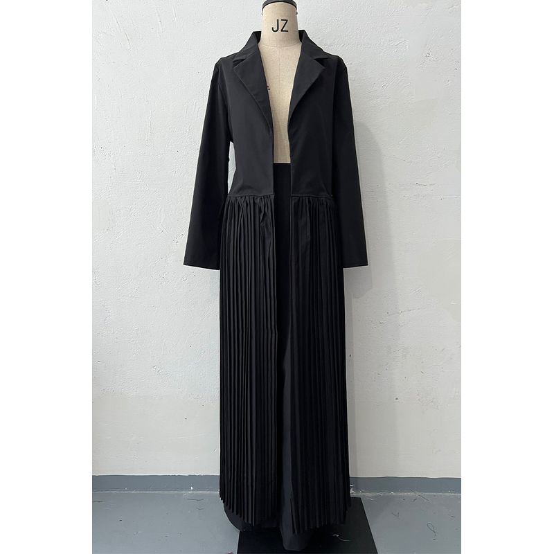 European and American Designer Style Simple Temperament Folding Mid-Length Trench coat Pants Two-piece Set Women clothes