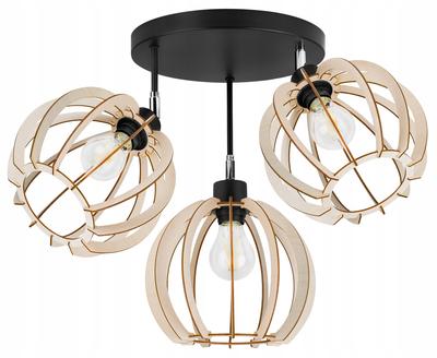 NOWOCZESNA DREWNIANA wisząca lampa sufitowa LED