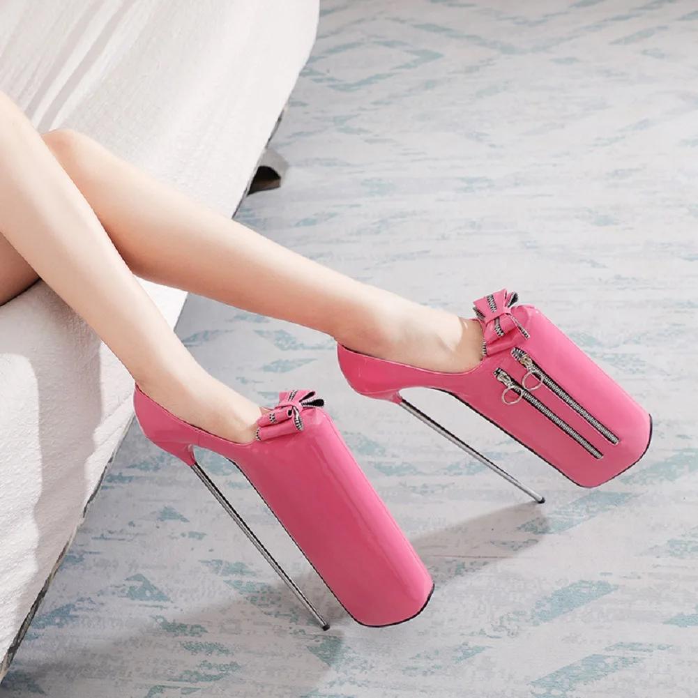 Nadměrné velikosti Lodičky na vysokém podpatku 35-46 Nové Stiletto Kovový Tenký 30CM Vysoký Podpatek Stiletto 20CM Platforma Boty na Pole Dance