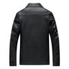 Men's Leather Jacket Korean Version of Trendy Casual Top Autumn and Winter New Lapel Color Matching Leather Jacket Men