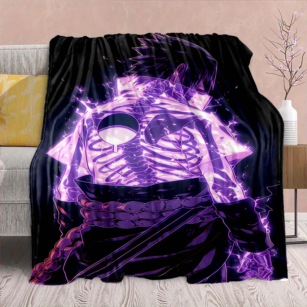 

Naruto Anime Flannel Blanket - Soft Warm Perfect for Sofa, Bedding Camping Travel Office Home Decor -QJY 75x90cm