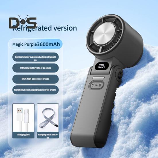 Handlicher Klappventilator, 100-stufige einstellbare LED-Anzeige, wiederaufladbarer USB-Kühlventilator, tragbarer Mini-Persönlicher Ventilator für den Sommer, Reisen und den Außenbereich