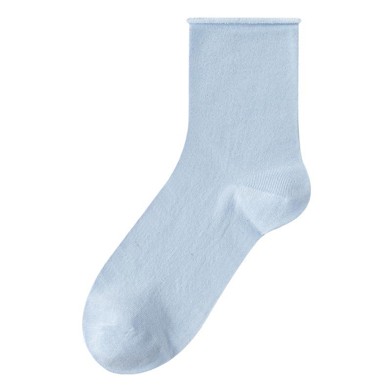 Women's Spring and Summer Ultra Thin Roll Edge Loose Mouth Month Son Breathable Tube Stack Socks