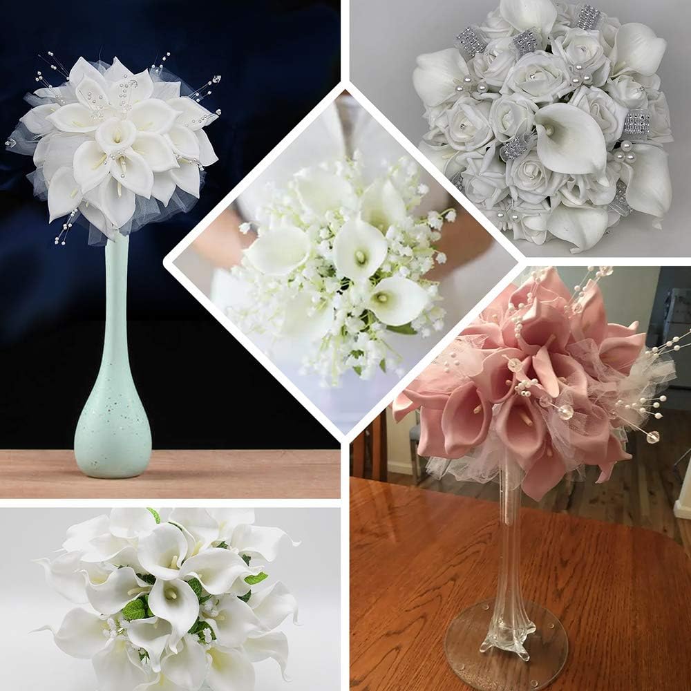 IPOPU 24PCS Artificial Flowers Fake Calla Lily Flowers Real Touch Calla Lily Faux Flowers Arrangement Bouquet for Home Garden Office Party Wedding