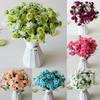 Vibrant 15-head Silk Fake Flowers Bouquet Offering High Realistic Appearance