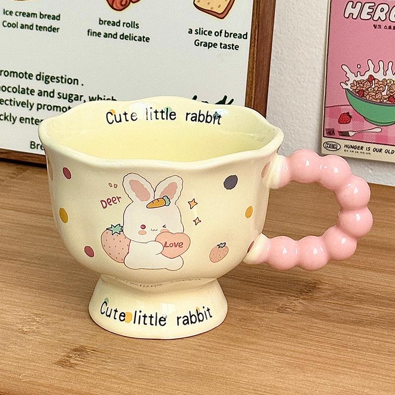 

Ceramic Mug High Looking Cup for Girls Birthday Gifts Souvenirs Water Cup Home Couple Coffee Cup for Teachers 301-400ml