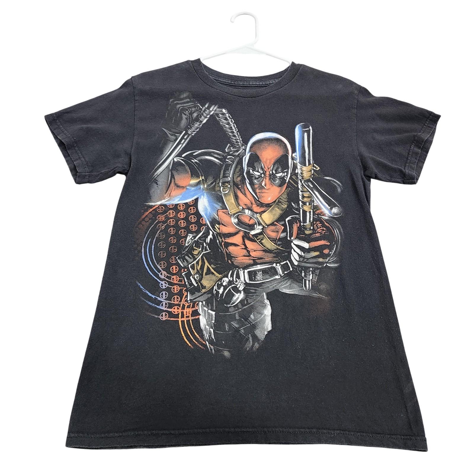 Marvel Shirt Mens Small Black Deadpool Graphic Tee Tagless Superhero Comics Unisex T-Shirt S