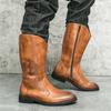 Cowboy-Arbeitsstiefel Attraktiver Denim-Designstil Mode Party Outdoor Street Täglich Freizeit Übergröße Hoher Schaft Lederschuhe
