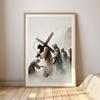 Jesus Carry The Cross Posters and Prints Canvas Printing Vintage Christian Wall Art Picture for Living Room Home Decor Gifts