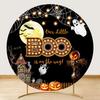 Halloween Party Round Backdrop Cover Pumpkin Witch Full Moon Night Castle Baby Shower Birthday  Circle Photo Background Props