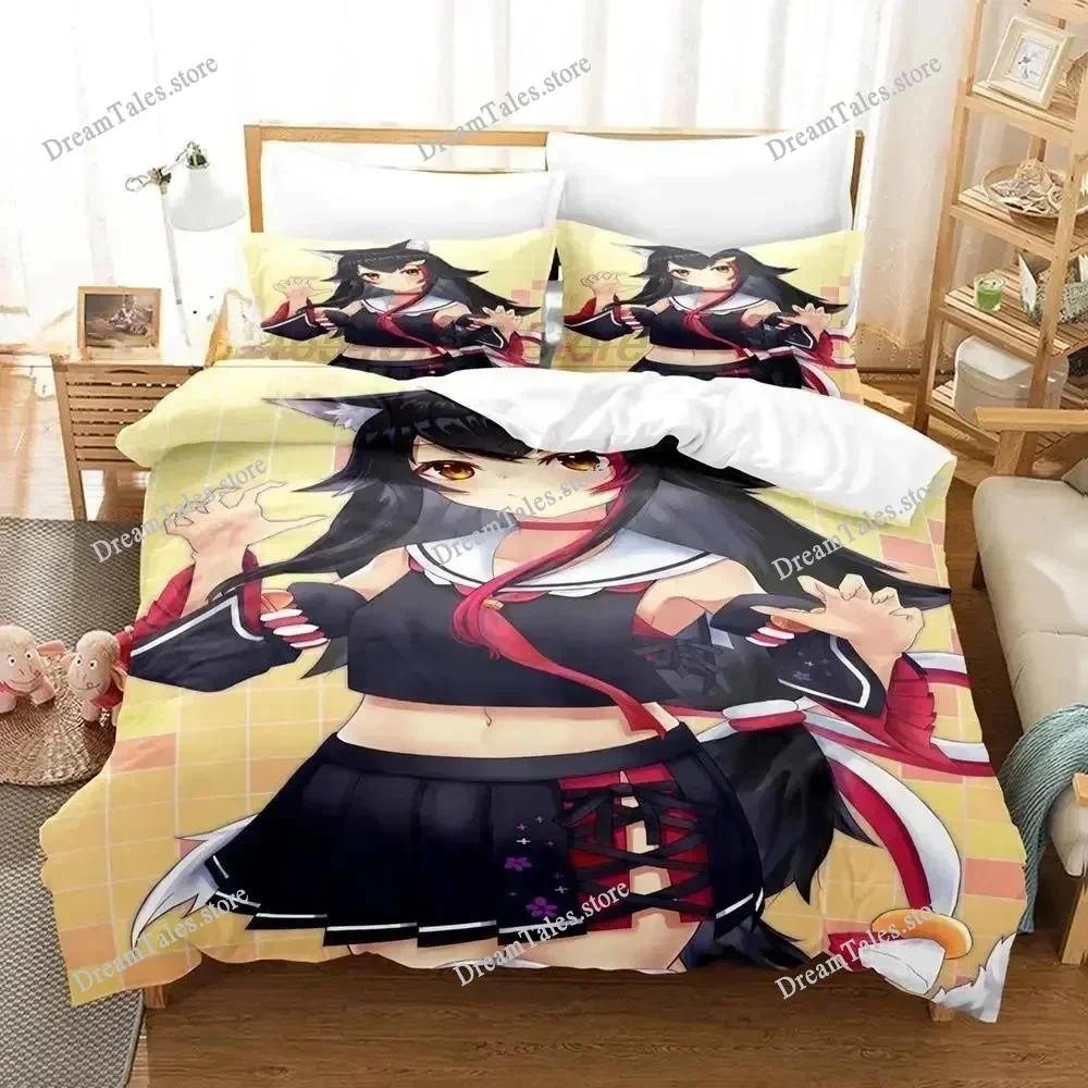 Kawaii Girls Ōokami Mio Bedding Set Single Twin Full Queen King Size Bed Set Aldult Bedroom Duvetcover Sets Bed Sheet Set