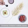 5Pcs Artificial Xmas Tree Leaves Ornaments Glitter Flannel Branches Rustic Christmas Home Party Decor Christmas Leaves Ornaments