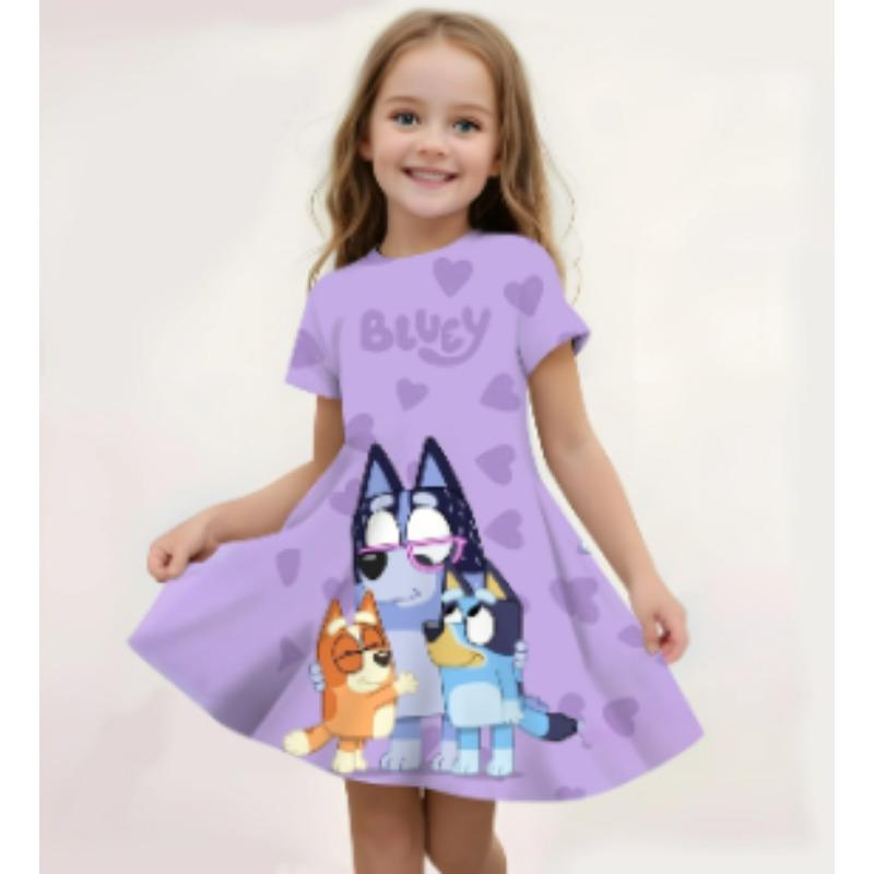 2026 Bruy 3D-gedrucktes süßes Cartoon-Prinzessinnenkleid für Mädchen Nachthemd für die Spiele Nacht Eltern-Kind-Kleidung Geburtstagsgeschenk 160