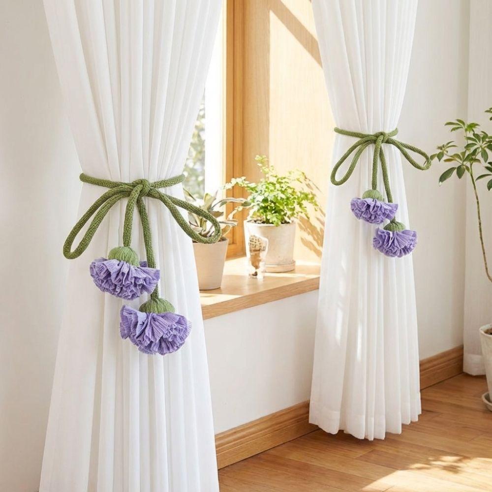 Beautifully Flowers Curtain Straps Decorative Carnation Curtain Tie Rope  Home Decorations