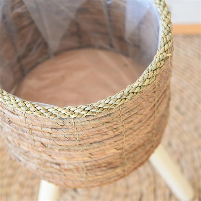Rattan Pflanzkorb Innen Handgewebte Blumentöpfe für Pflanzgefäße Blumen Töpfe Pflanzentöpfe Dekorationen Wäschekorb Haushalt