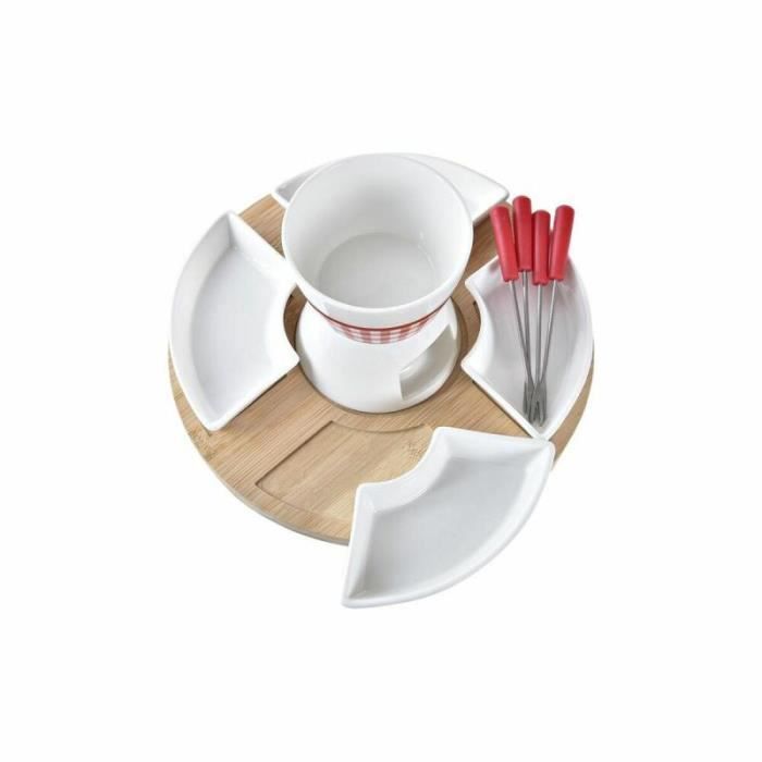Fondue - DKD Home Decor - Rouge - 10 pièces - Bambou - Aluminium - Grès