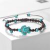 Braccialetti Intrecciati Bohémien in Pietra Naturale da 4 mm Braccialetto Fatto a Mano con Ciondolo Tartaruga Gioielli alla Moda Curativi Regali per Uomini Donne