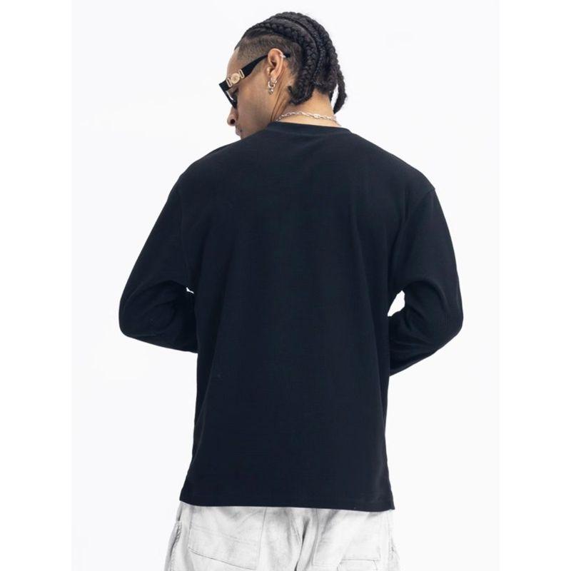 American Street Heavy Weight Round Neck Street Hip-Hop Loose Pure Color Bottoming Men's Heavy Weight Waffle Basic Long Sleeves T-shirt