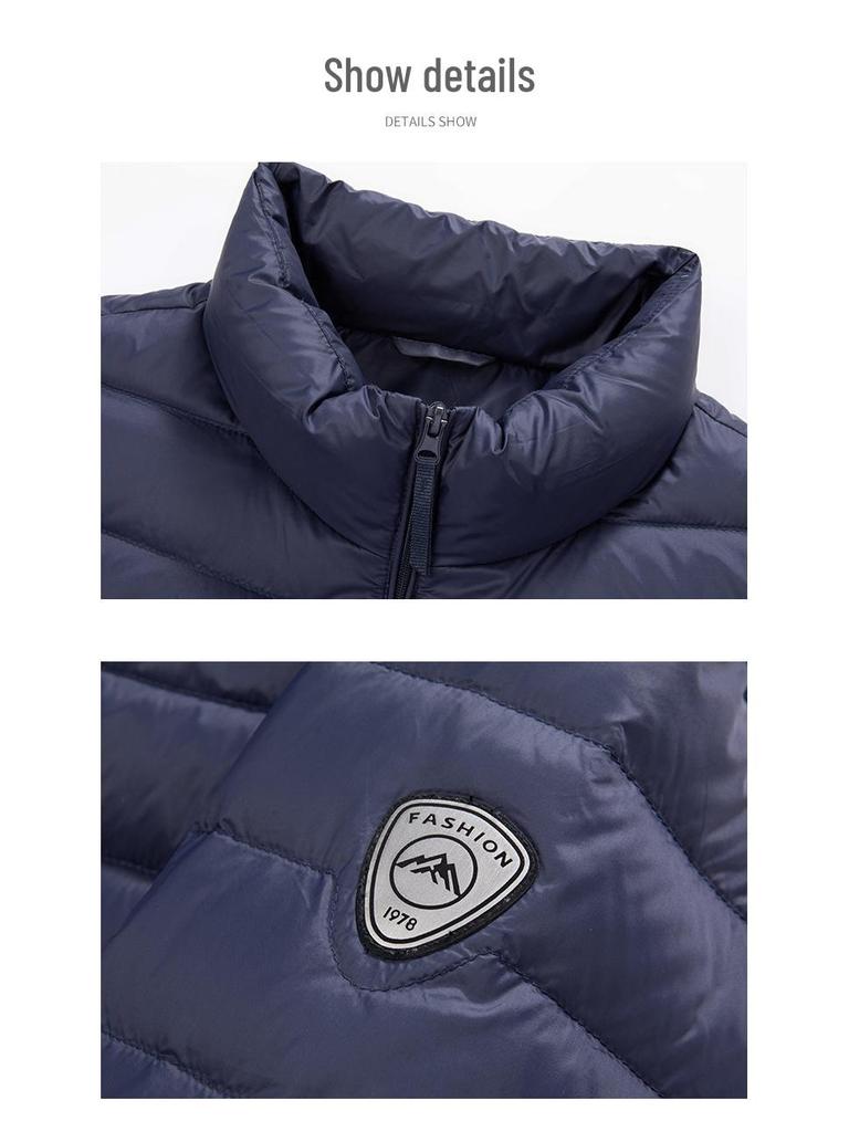 Men's 2024 Autumn/Winter High-End Casual Lightweight Down Jacket with Stand-Up Collar