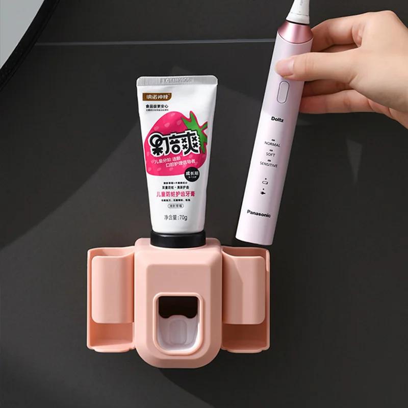 Wall Mounted Automatic Toothpaste Dispenser Toothbrush Holder Bathroom Punch Free Multi-Function Electric Toothbrush Holder