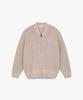 LIBERCLASSY Lks51311 Beige Oversized Bulky Knit Zip-Up Blouson