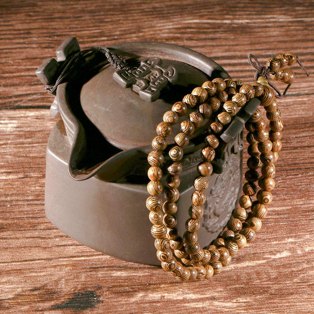 Fashion NEW Wenge Beads Wooden Bangle Jewelry Rosary Buddha Mala Bracelet Prayer Beads